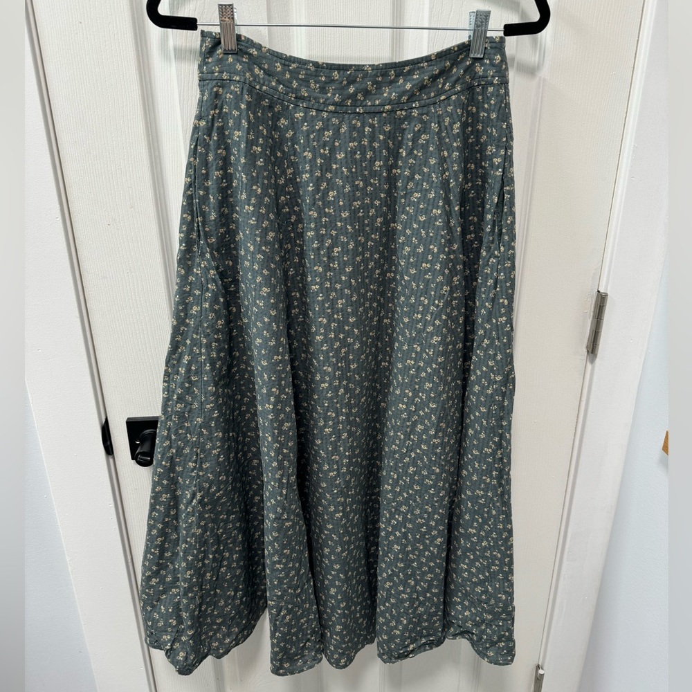 Madewell Blue Floral Ankle Length Skirt, Size 6